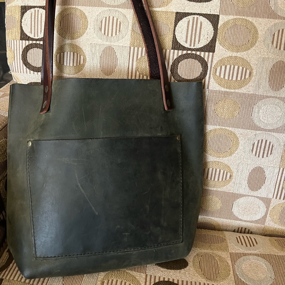 Portland Leather Goods Brushed Green Small Classic Tote